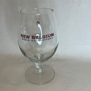 New Belgium Brewing Company Beer Glass 18 Oz 6 1/4 In Tall 2 1/2 In Round Red